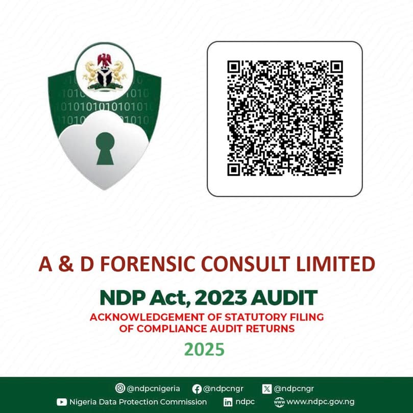 NDPR audit certificate for 2025